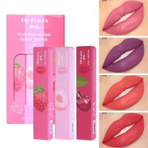 5-in-1 Fruit Velvet Matte Lipstick Set - My Charm Corner