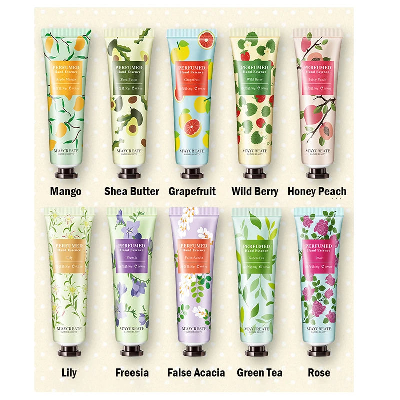 10pcs Fruity Flowery Hand Cream Moisturizing - My Charm Corner