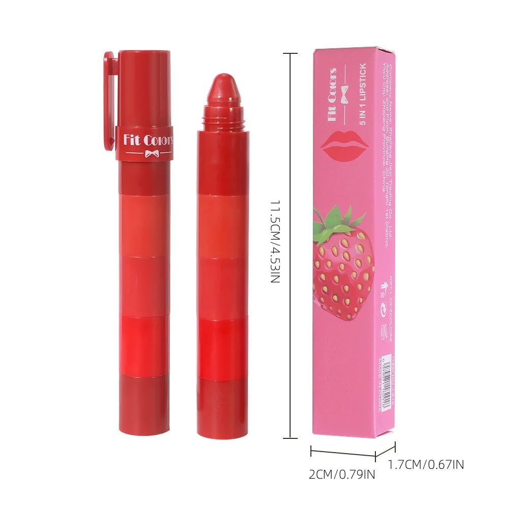 5-in-1 Fruit Velvet Matte Lipstick Set - My Charm Corner