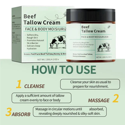 Beef Tallow Honey Moisturizer Cream Brightening Rejuvenation Nourishing - My Charm Corner