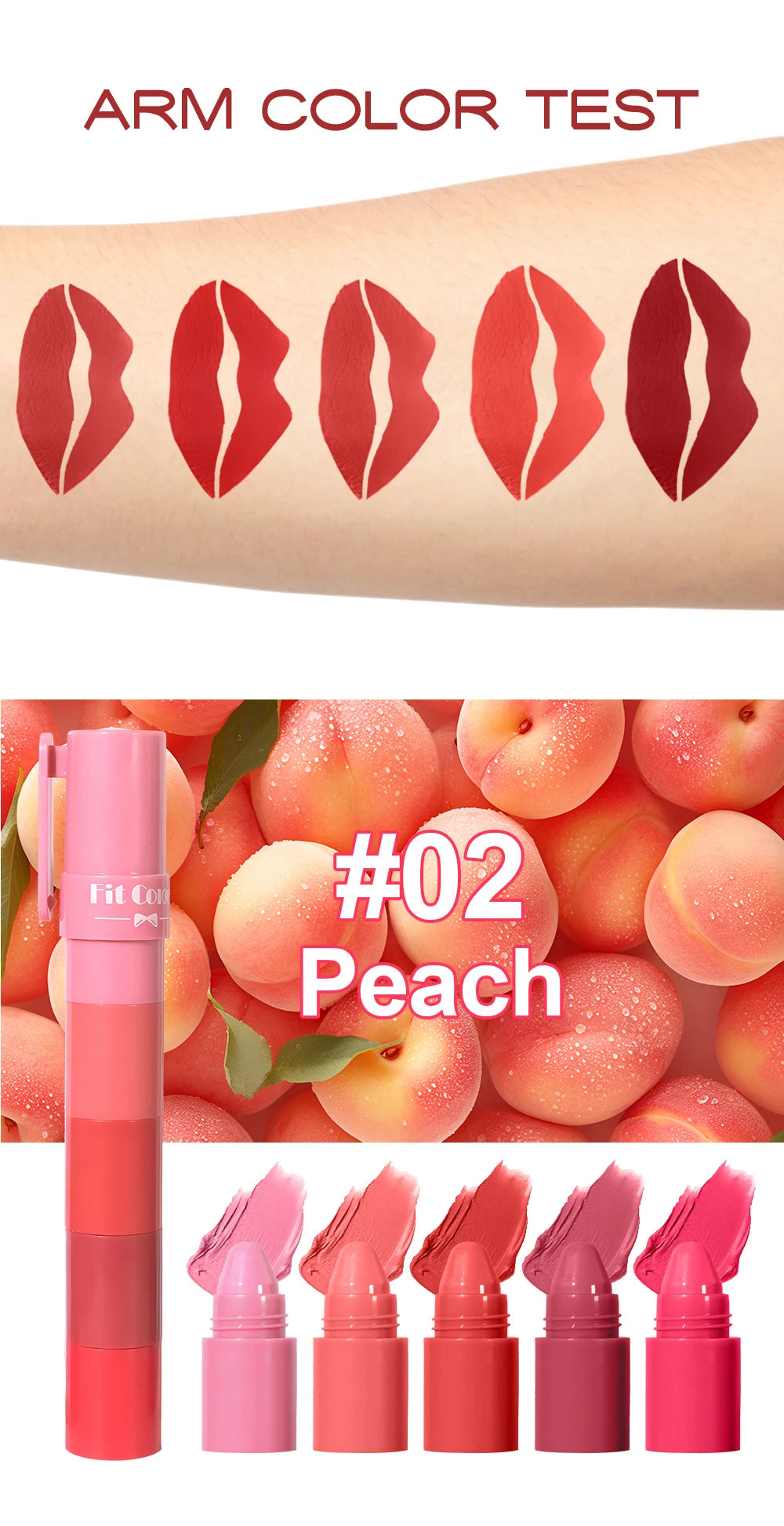 5-in-1 Fruit Velvet Matte Lipstick Set - My Charm Corner