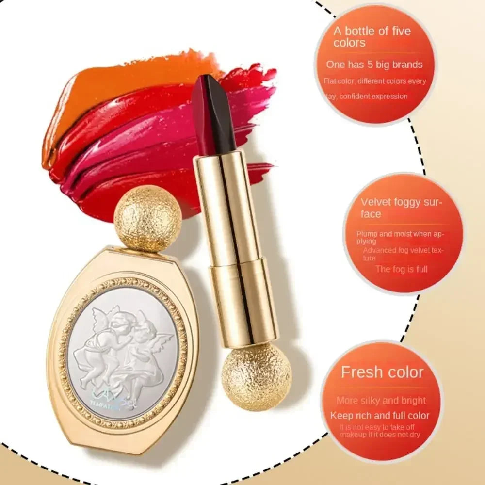 5 In 1 Velvet Mist Lipstick Long-lasting Moisturize - My Charm Corner