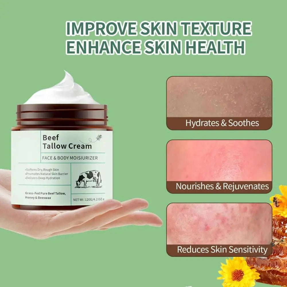 Beef Tallow Honey Moisturizer Cream Brightening Rejuvenation Nourishing - My Charm Corner