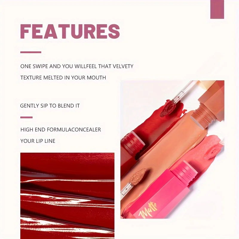 Luxury Long-lasting Waterproof Velvet Matte Liquid Lipstick - My Charm Corner