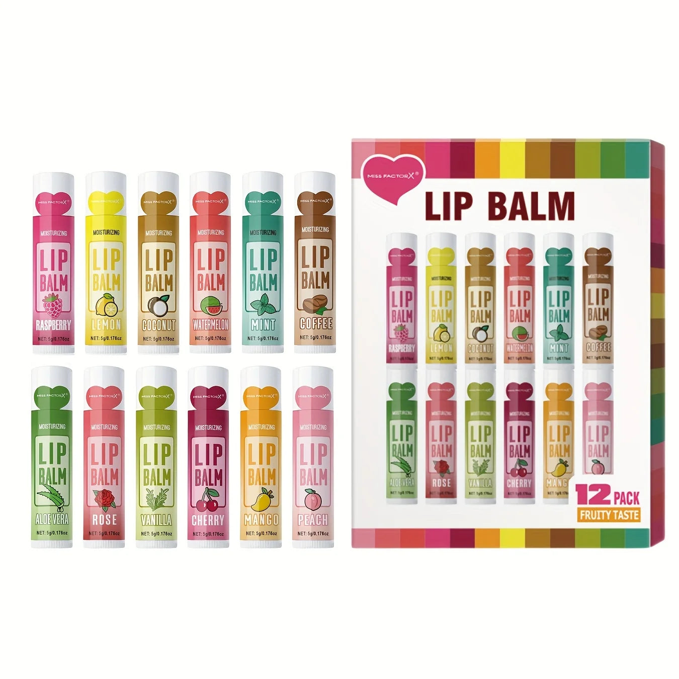 12 PCS/gift lip balm set 5g Deep Moisturizing - My Charm Corner