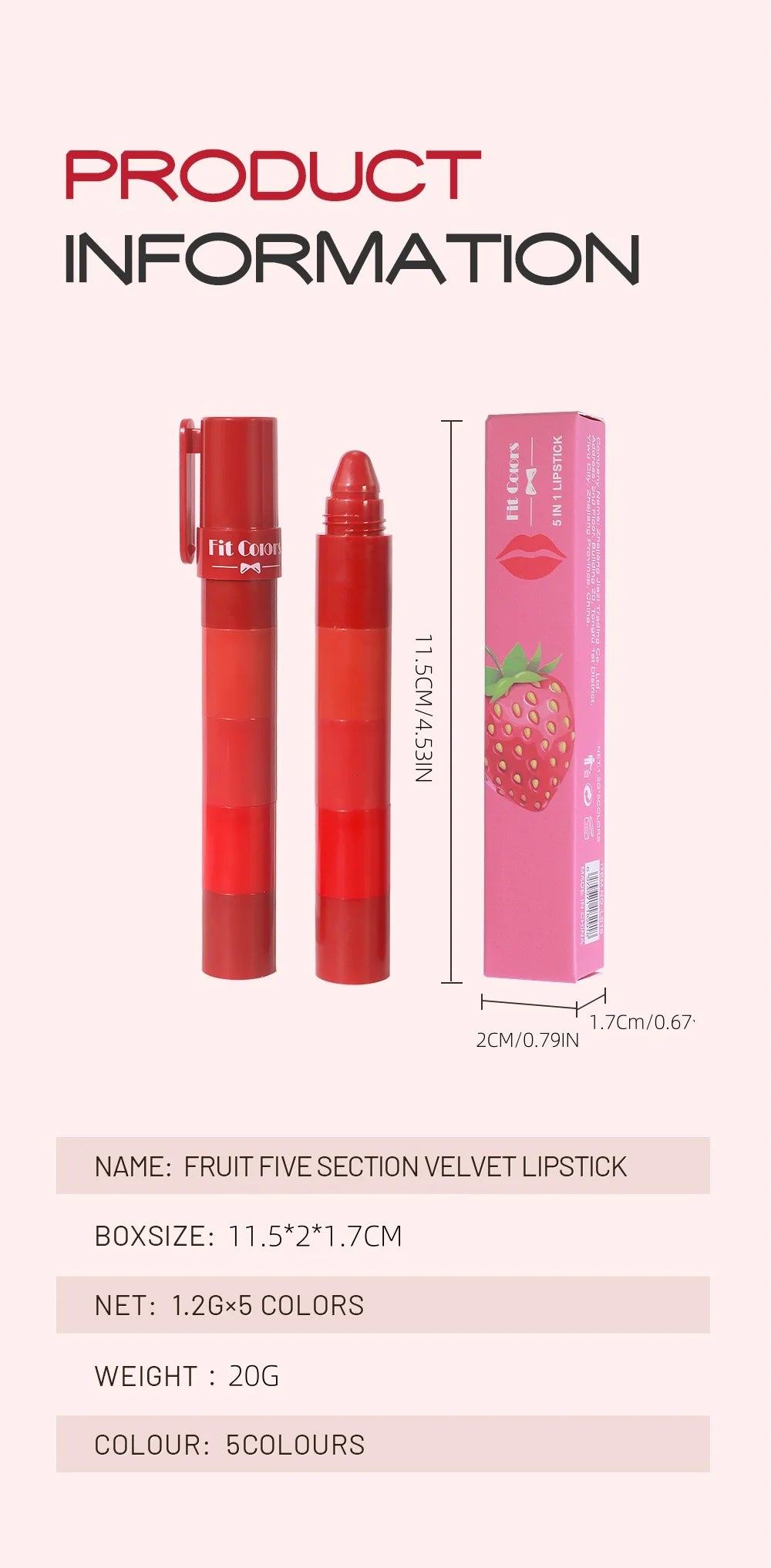 5-in-1 Fruit Velvet Matte Lipstick Set - My Charm Corner