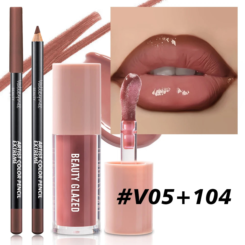2pcs/Set Velvet Texture Lip Makeup - My Charm Corner