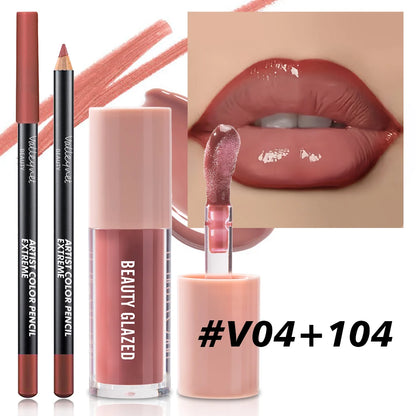 2pcs/Set Velvet Texture Lip Makeup - My Charm Corner