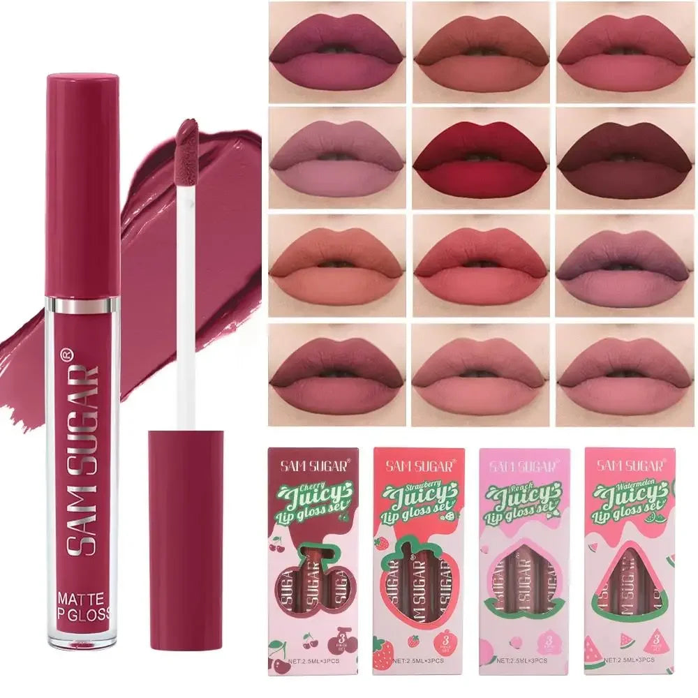 Velvet Matte Lip Gloss Liquid Lipstick Moisturizing Long Lasting Non Stick Cup - My Charm Corner