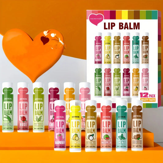 12 PCS/gift lip balm set 5g Deep Moisturizing - My Charm Corner