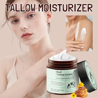 Beef Tallow Honey Moisturizer Cream Brightening Rejuvenation Nourishing - My Charm Corner