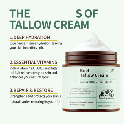 Beef Tallow Honey Moisturizer Cream Brightening Rejuvenation Nourishing - My Charm Corner