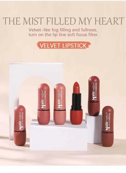 6-Color Long-Lasting Color Lip Makeup - My Charm Corner