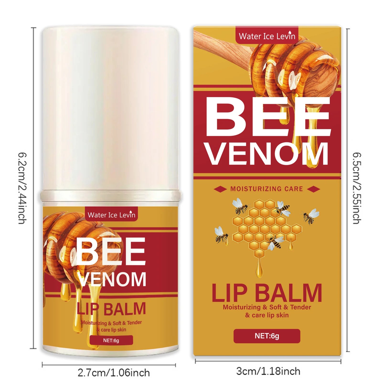 Bee Venom Lip Balm, Hydrating, Translucent and Glossy - My Charm Corner