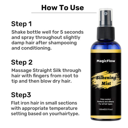 Silkening Mist Hair Spray Frizz Control Dry Damaged Smoothing Magic Hair Care Serum - My Charm Corner