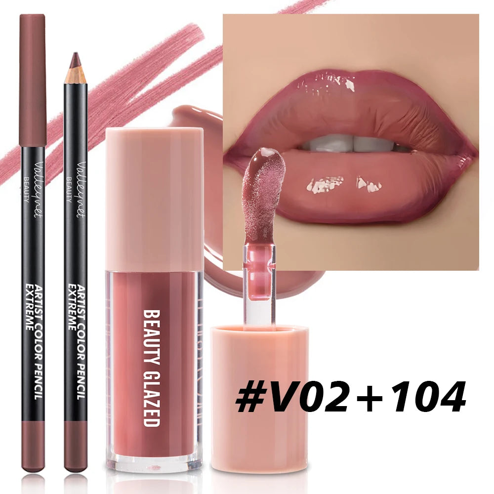 2pcs/Set Velvet Texture Lip Makeup - My Charm Corner