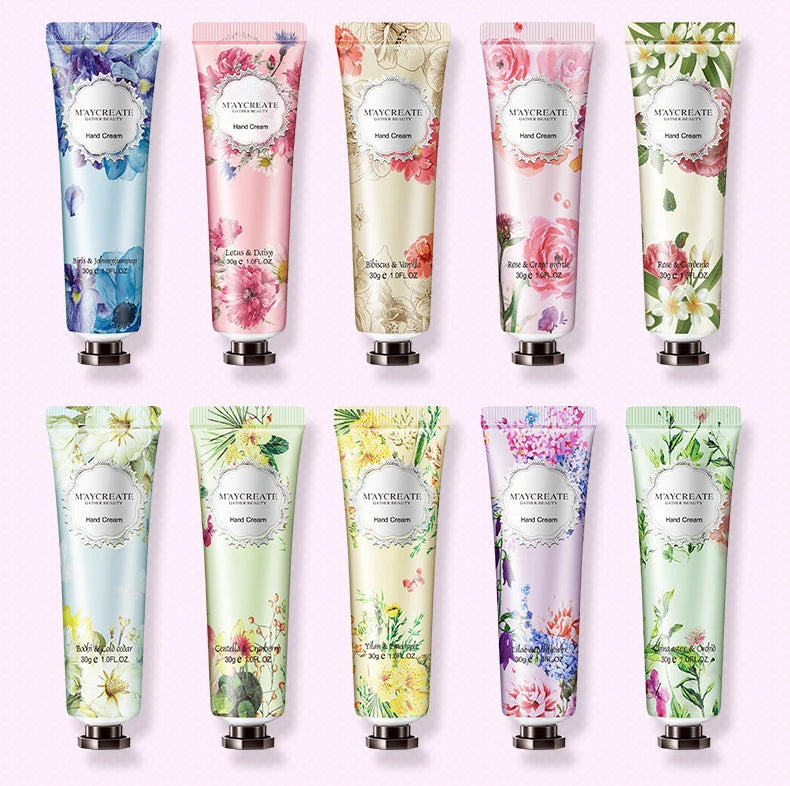 10pcs Fruity Flowery Hand Cream Moisturizing - My Charm Corner