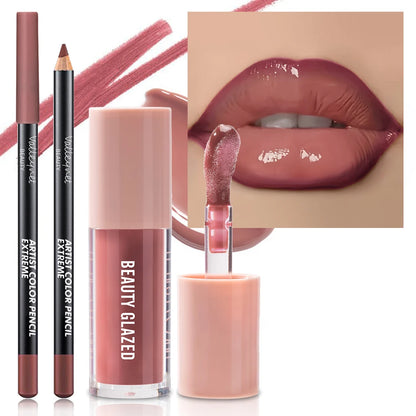 2pcs/Set Velvet Texture Lip Makeup - My Charm Corner