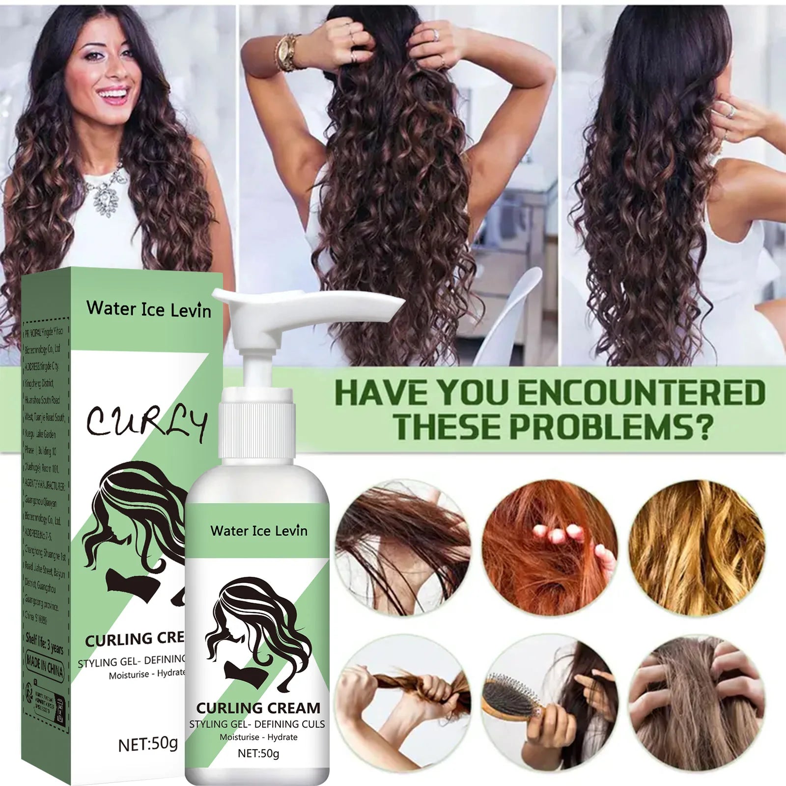 Curly hair Styling cream, moisturizing and smoothing formula - My Charm Corner