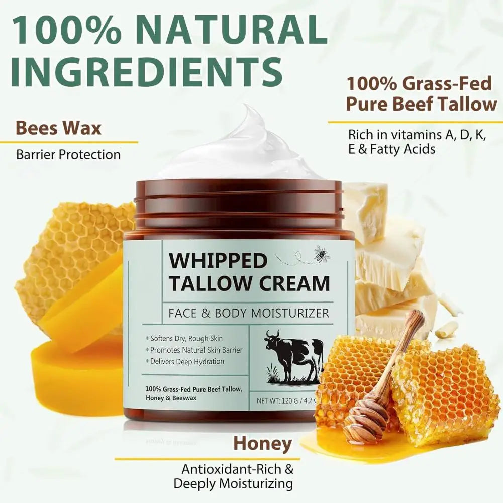 Beef Tallow Honey Moisturizer Cream Brightening Rejuvenation Nourishing - My Charm Corner