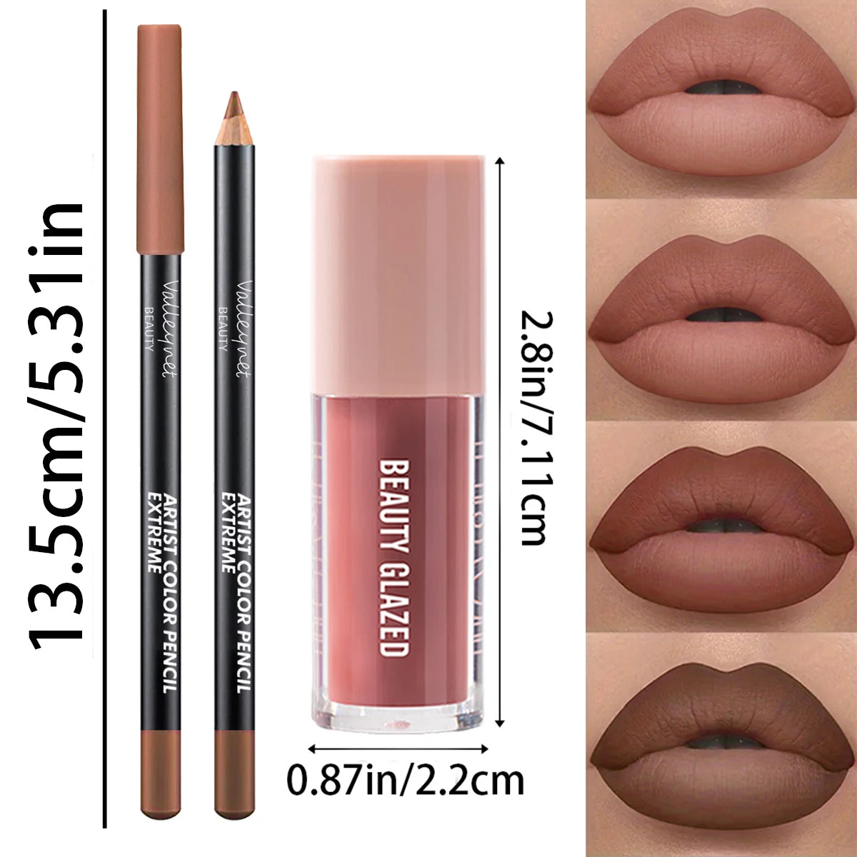 2pcs/Set Velvet Texture Lip Makeup - My Charm Corner