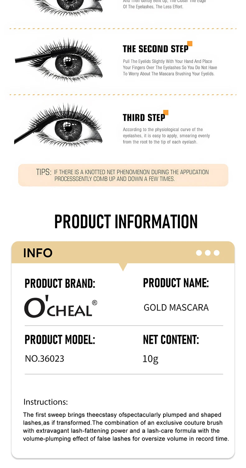 O‘cheal Mascara Black Lash Eyelash Brush 3D Silk - My Charm Corner